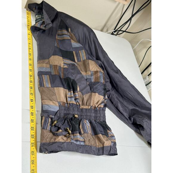 Otello Pelle Track Suit Womens Small Gray Brown Silk Windbreaker Jacket Pants‎ - Picture 8 of 16